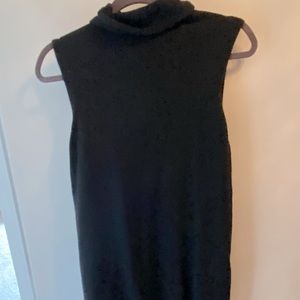 Cashmere soft turtle neck black dress